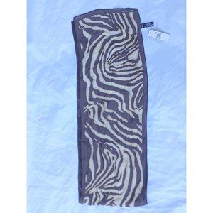 NWT Jones New York 100% Silk Brown/Tan Animal Print Silk Scarf